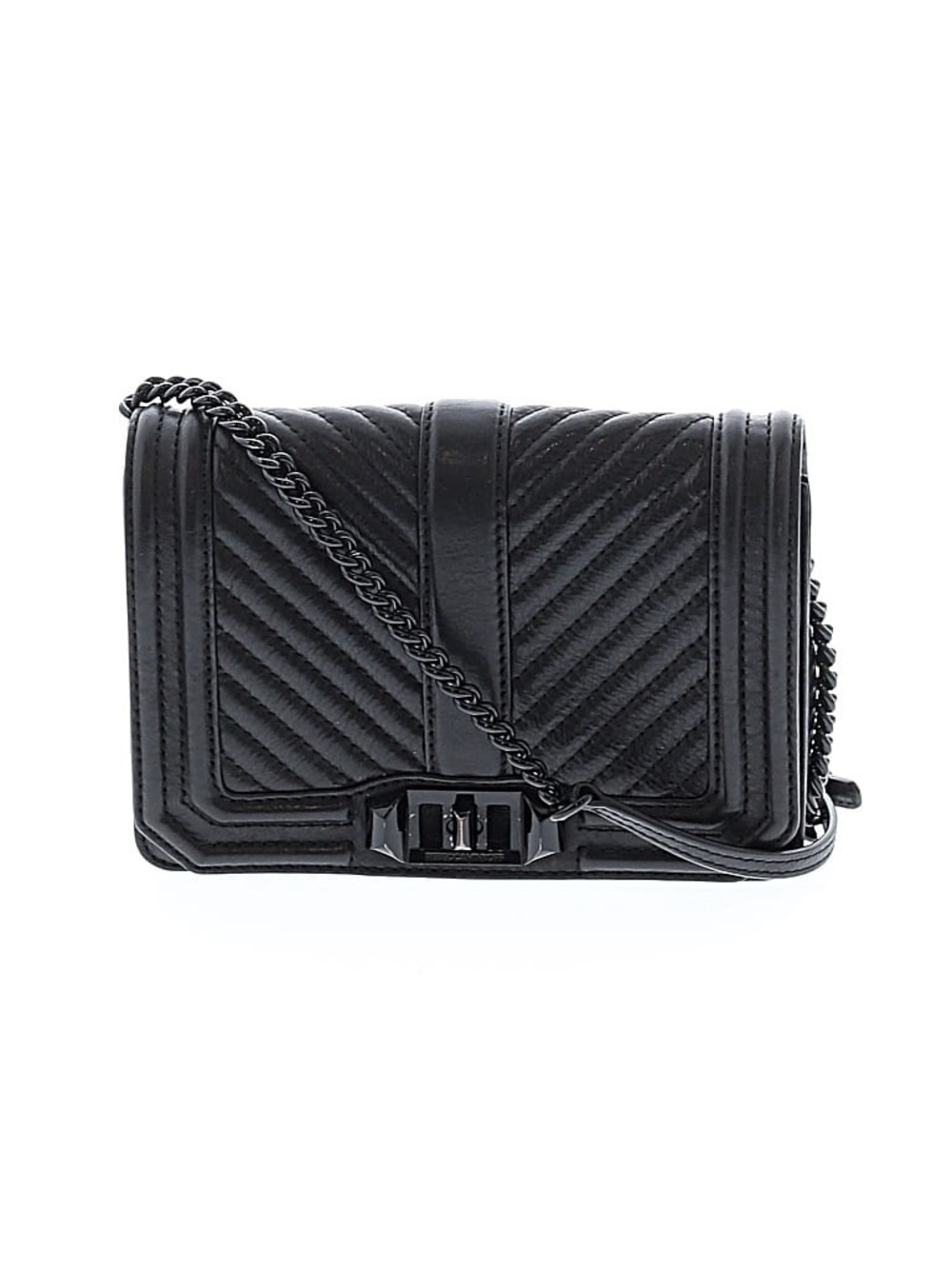 Rebecca Minkoff Chevron Leather Crossbody Bag - Black
